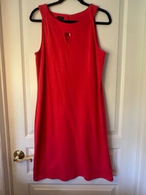 Talbots Red Sleeveless Shift Dress with Keyhole